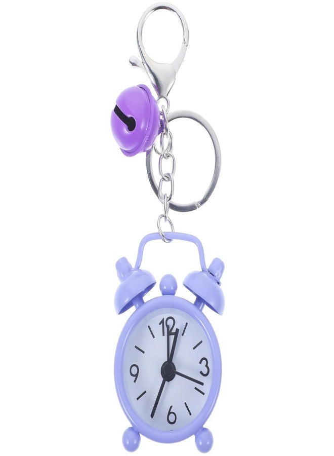 NICERIO 1PC Mini Clock Keychain Alarm Clock - Creative Purple Key Holder Bag Pendant for Students, Perfect for Kids - Image 1